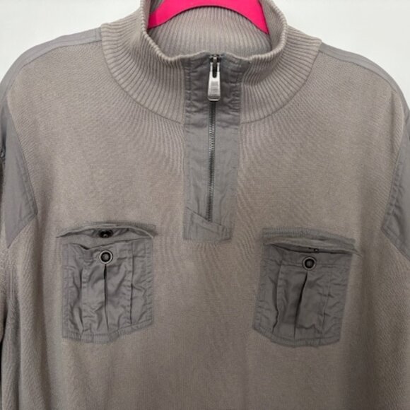 MENS CALVIN KLEIN 100% COTTON ZIP LONG SLEEVE GRAY 30"L PULLOVER. SZ. XXL - Picture 3 of 4